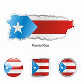 puerto rico in map and web buttons shapes