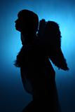 silhouette of a girl angel