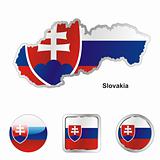 slovakia in map and internet buttons shape