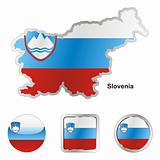 slovenia in map and internet buttons shape