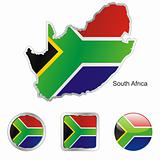 south africa in map and internet buttons shape