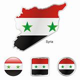 syria in map and internet buttons shape