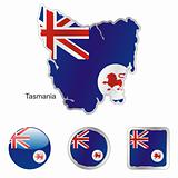 tasmania in map and web buttons shapes