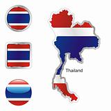 thailand in map and web buttons shapes
