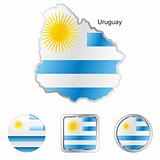 uruguay in map and web buttons shapes