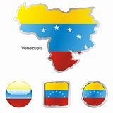 venezuela in map and web buttons shapes
