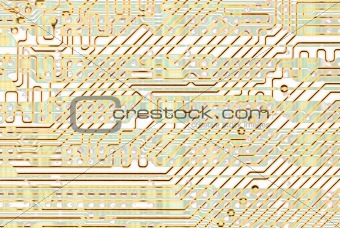 Abstract circuit board golden texture