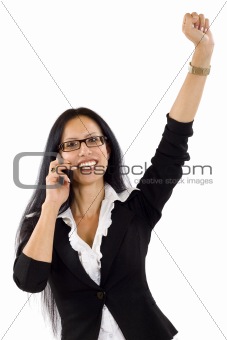 businesswoman with glasses on the phone