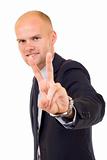 Businessman showing Victory sign
