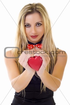 woman offering her heart