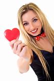 Woman holding Valentines Day heart