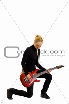 woman guitarist playing