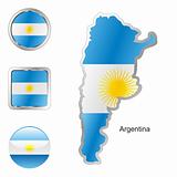 argentina in map and web buttons shapes