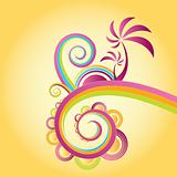 Curly color abstract shape design