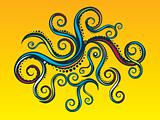 Curly color abstract shape design