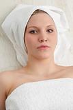 woman in towels during a spa treatment