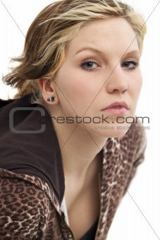 portrait of a young woman with a nose piercing