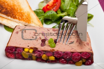 detail of a liver pate on a plate