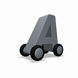 letter a on wheels