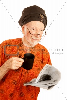 Skeptical New Age Man with Coffee