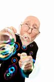 Funny Priest Blowing Bubbles