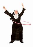 Funny Nun with Toy Hoop