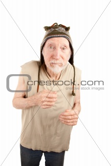 Senior Man in Knit Cap