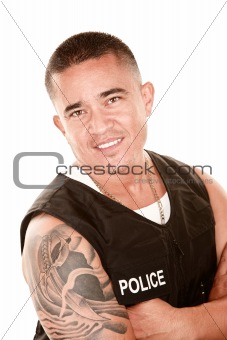 Handsome Hispanic Cop