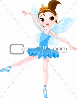 (Rainbow colors ballerinas series). Blue Ballerina