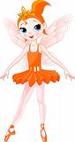 (Rainbow colors ballerinas series). Orange Ballerina