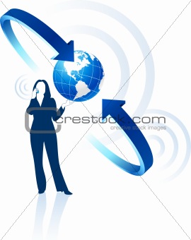 businesswoman global communication