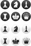 black and white Chess set on round buttons
