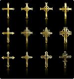 religious golden cross design collection