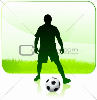 Soccer Player with Nature Frame