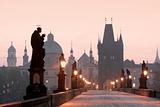 czech republic prague - charles bridge at dawn