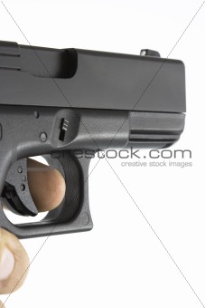 Handgun being aimed
