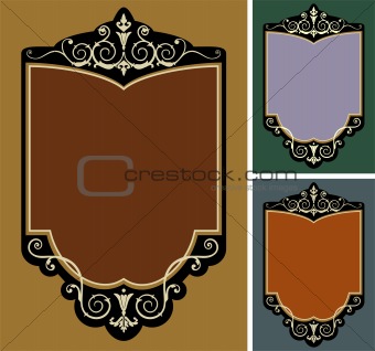 Set of vector vintage frames