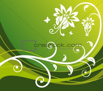 Green flower background