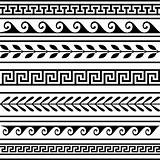 Set of geometric greek borders