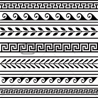 Set of geometric greek borders