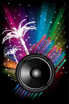 Background for Disco flyers with black Speaker