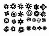 poster with gearwheel. vector illustration black and white