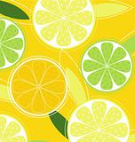 Citrus fruit background vector - Lemon, Lime and Orange
