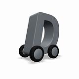 letter d on wheels