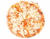 isolated single margahrita pizza