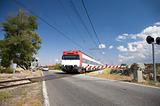 train at level crossing
