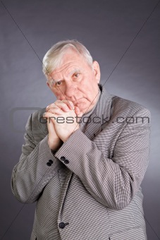 Portrait emotional elderly men