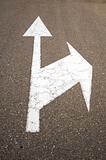 arrows on asphalt