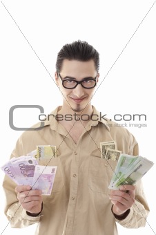Man holding money in his hands