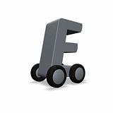 letter e on wheels
